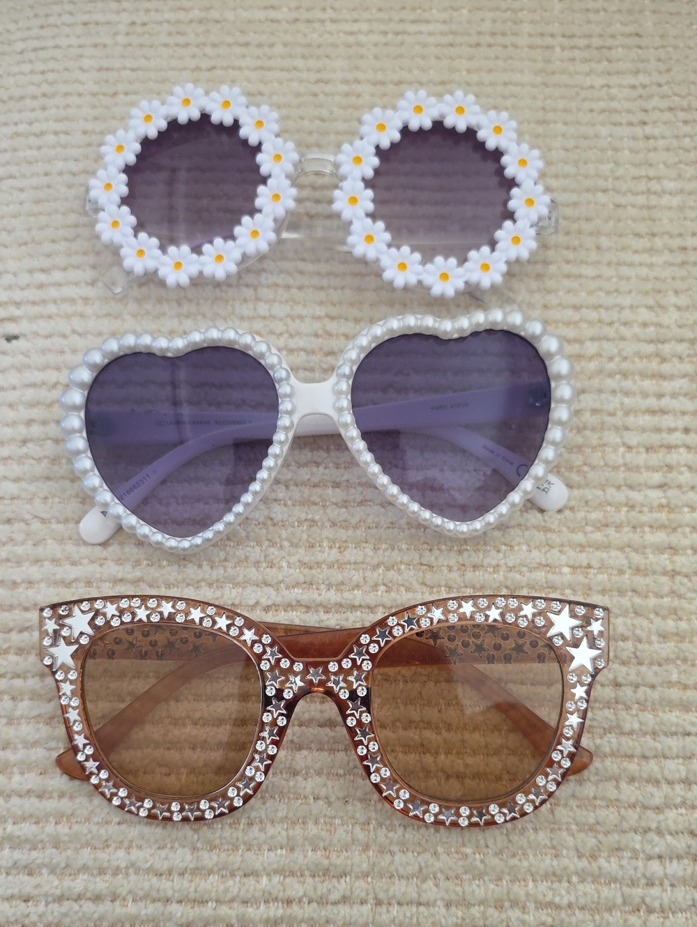 LC Lauren Conrad Pearl Heart Sunglasses Trio